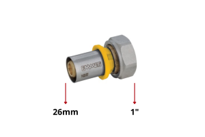 Conector Fêmea com Porca Giratória Gás Multicamada 26mm x 1