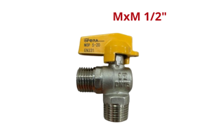Válvula Esfera Gás Angular Macho 1/2