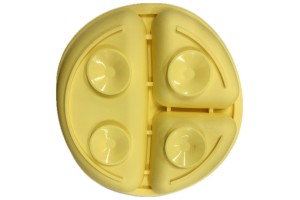 HM558 PRATINHO C/VENTOSA SILICONE 03 DIVISORIAS 20 CM