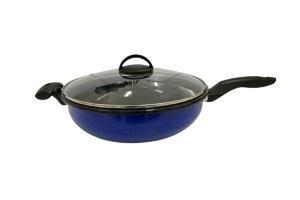 ESMALTE FRIGIDEIRA 28 CM WORK AZUL TAMPA VIDRO