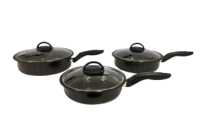 ESMALTE JOGO 03 FRIGIDEIRAS 22/24/26 PRETA TAMPA VIDRO