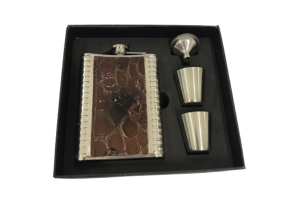 kit para Whisky Cantil Copo funil Porta bebidas