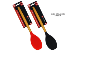 ESPATULA ASHORIA SILICONE E MADEIRA 32 CM