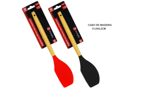  ESPATULA ASHORIA SILICONE E MADEIRA 31,8 CM