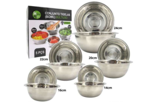 CONJUNTO TIGELAS BOWL 05 PECAS INOX