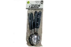 HM350 COLHER MESA CABO PLAST PRETO 6 PCS